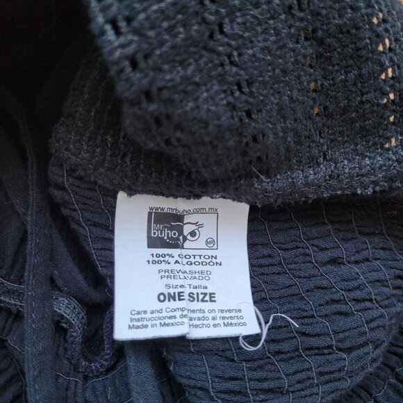 Mr. Buho Cotton Gauze Sundress Black Spaghetti Strap - Picture 6 of 10